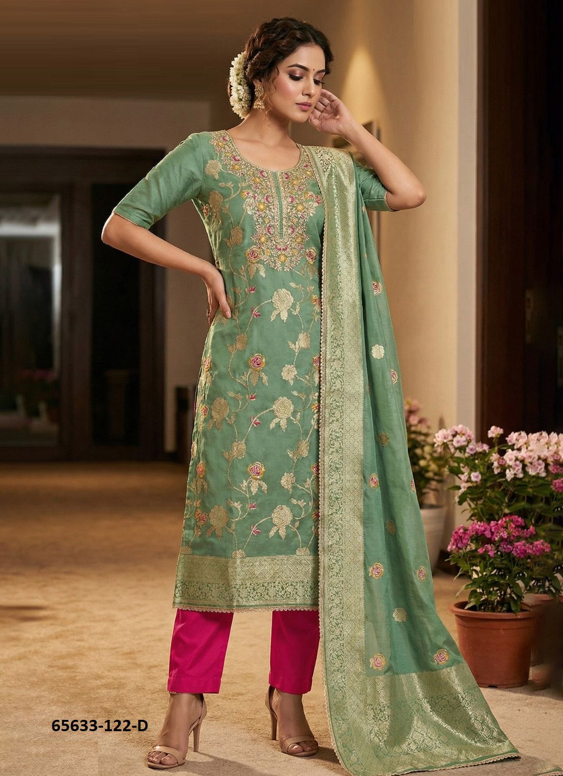 RIMZIM 22 - Catalog # 65633 (Set of 5 Readymade Salwar Suits)