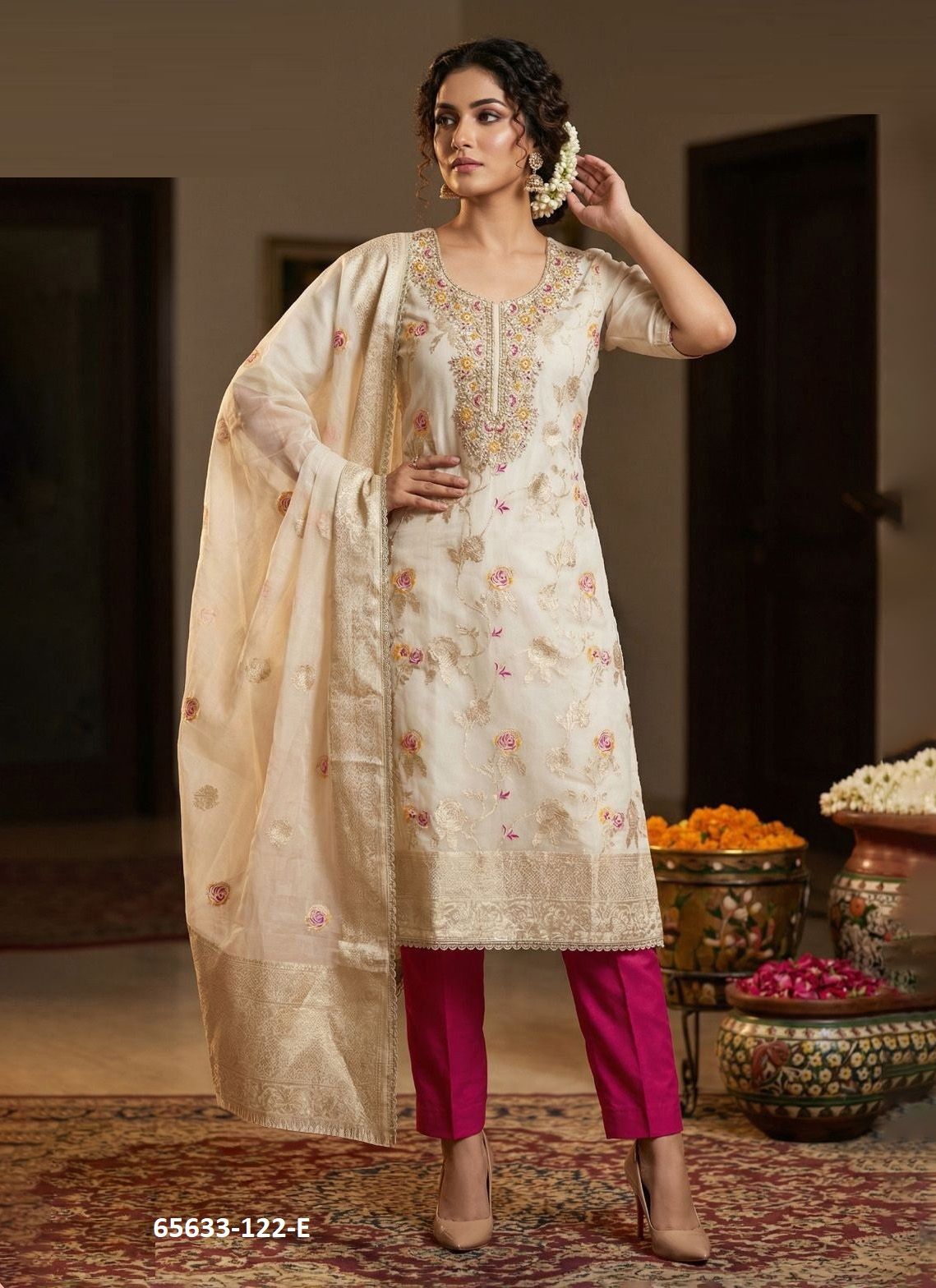 RIMZIM 22 - Catalog # 65633 (Set of 5 Readymade Salwar Suits)