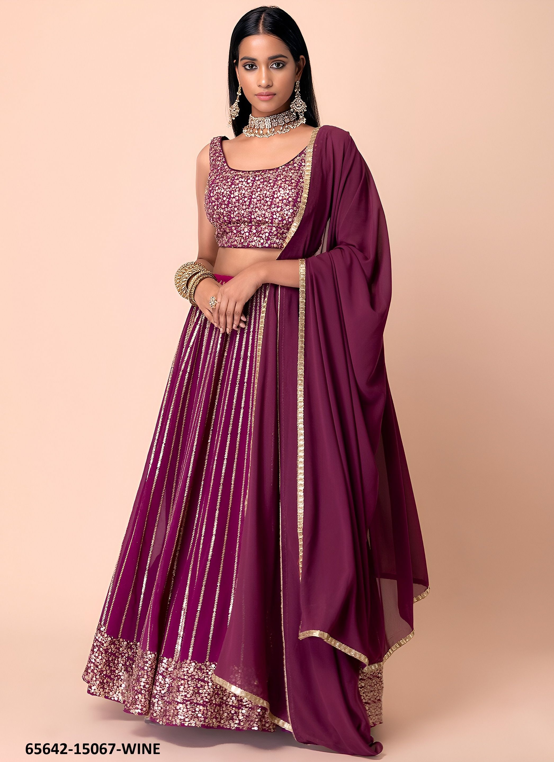 VOLUME 27 - Catalog # 65642 (Set of 5 Semi-Stitched Lehengas) VOLUME 27 - Catalog # 65642 (Set of 5 Semi-Stitched Lehengas)