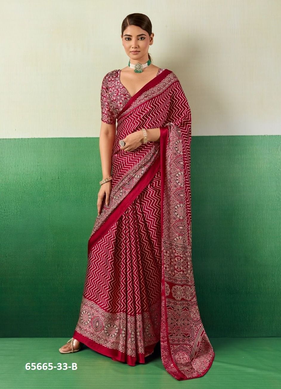 AJRAKH 33 - Catalog # 65665 (Set of 6 Sarees) AJRAKH 33 - Catalog # 65665 (Set of 6 Sarees)