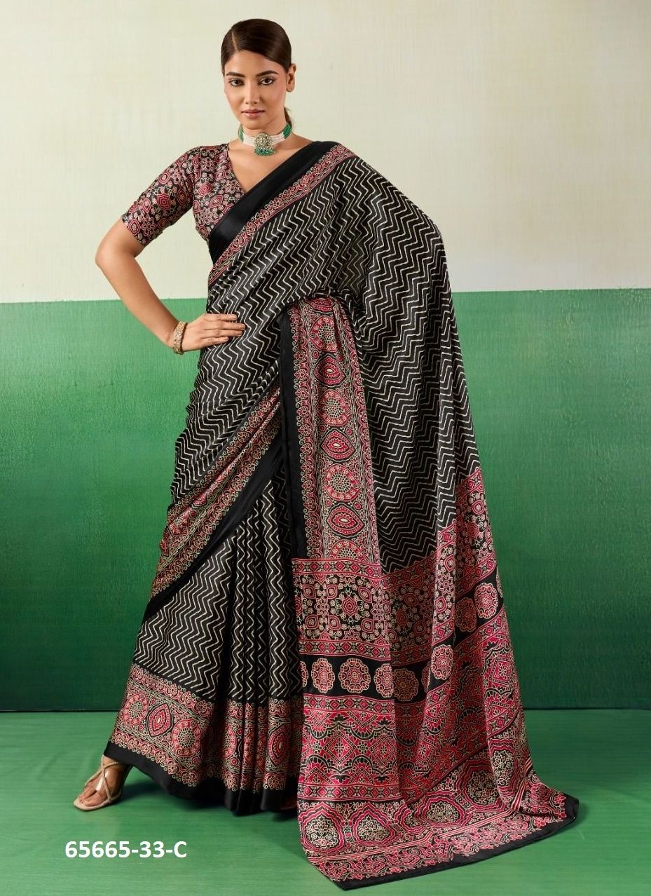 AJRAKH 33 - Catalog # 65665 (Set of 6 Sarees) AJRAKH 33 - Catalog # 65665 (Set of 6 Sarees)