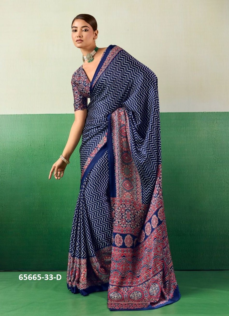 AJRAKH 33 - Catalog # 65665 (Set of 6 Sarees) AJRAKH 33 - Catalog # 65665 (Set of 6 Sarees)