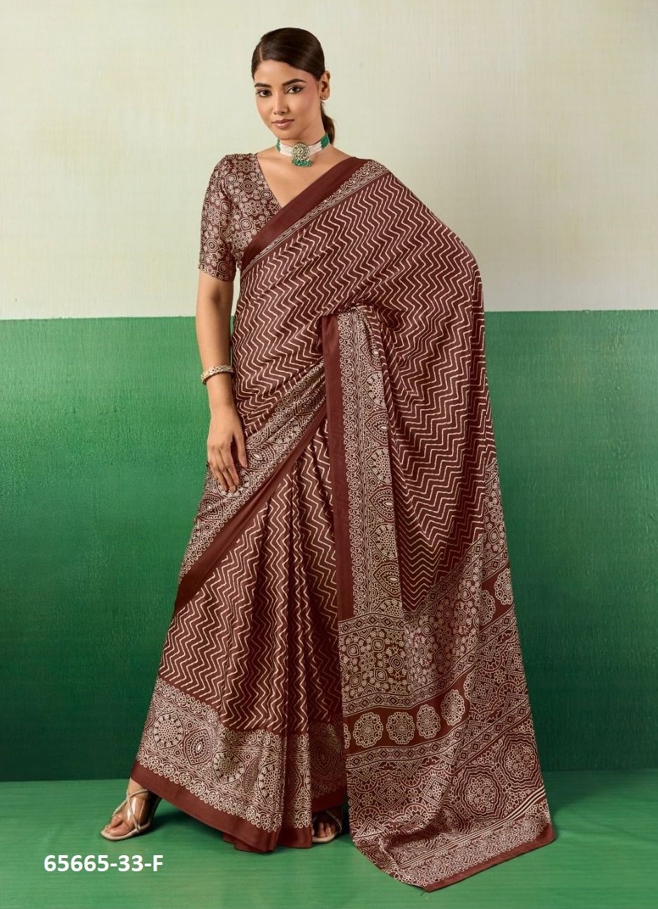 AJRAKH 33 - Catalog # 65665 (Set of 6 Sarees) AJRAKH 33 - Catalog # 65665 (Set of 6 Sarees)