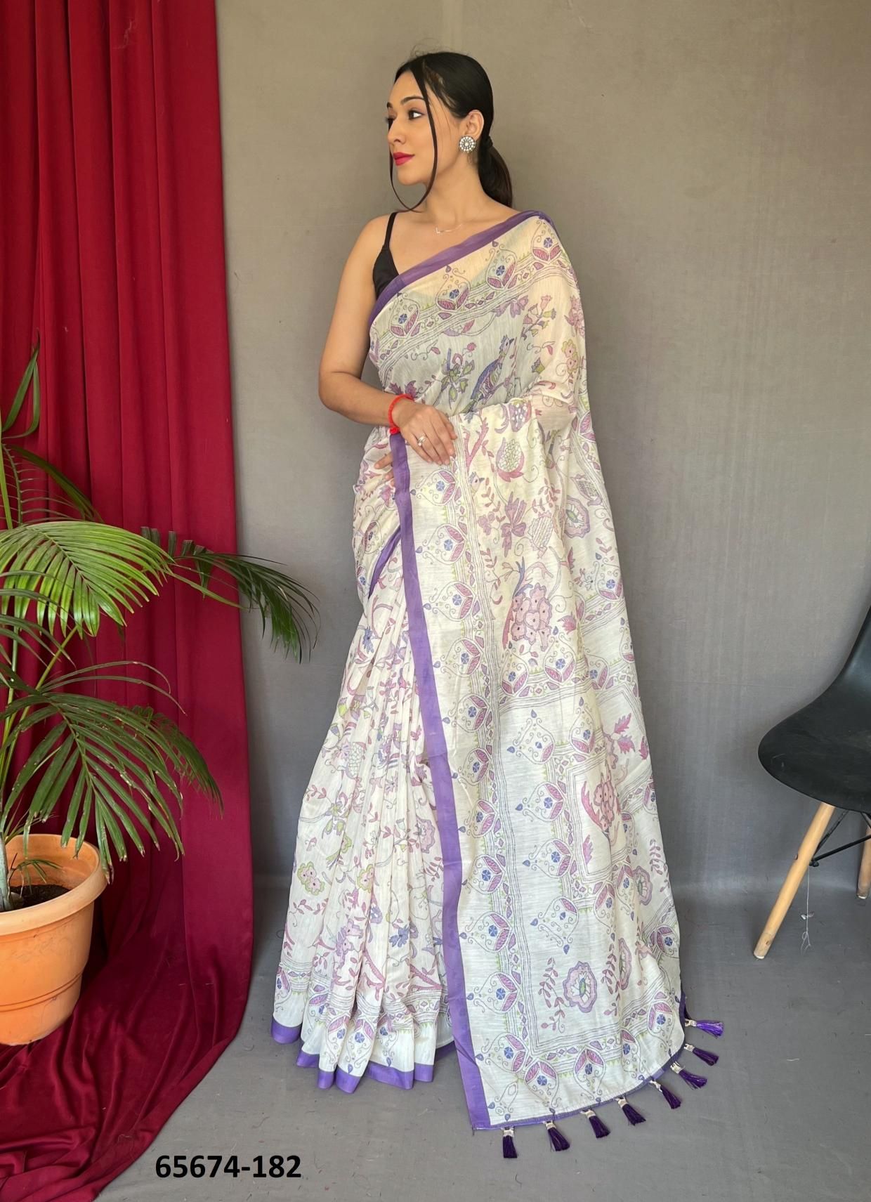 COTTON KATHA PRINT - Catalog # 65674 (Set of 5 Sarees) COTTON KATHA PRINT - Catalog # 65674 (Set of 5 Sarees)