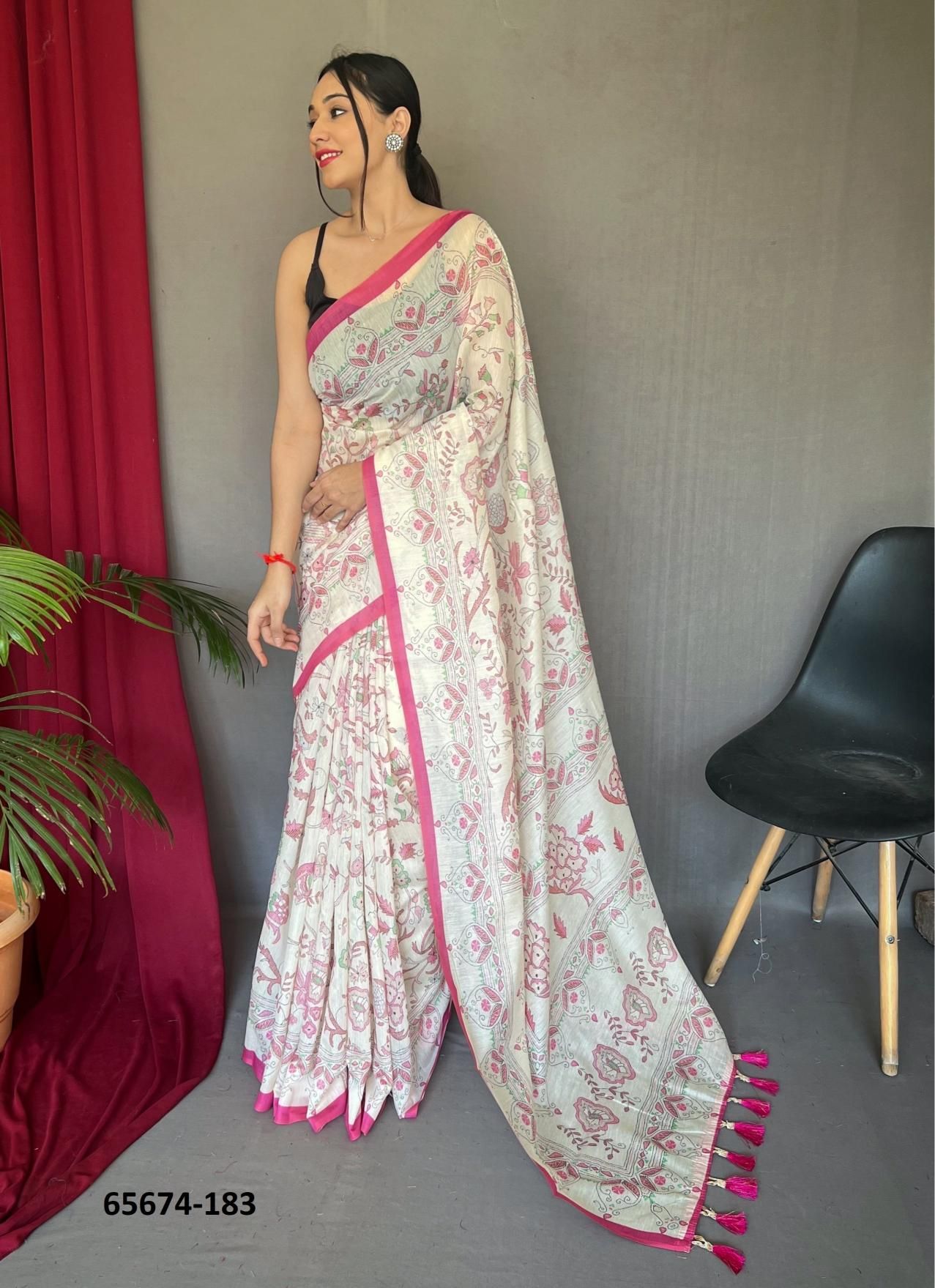 COTTON KATHA PRINT - Catalog # 65674 (Set of 5 Sarees) COTTON KATHA PRINT - Catalog # 65674 (Set of 5 Sarees)