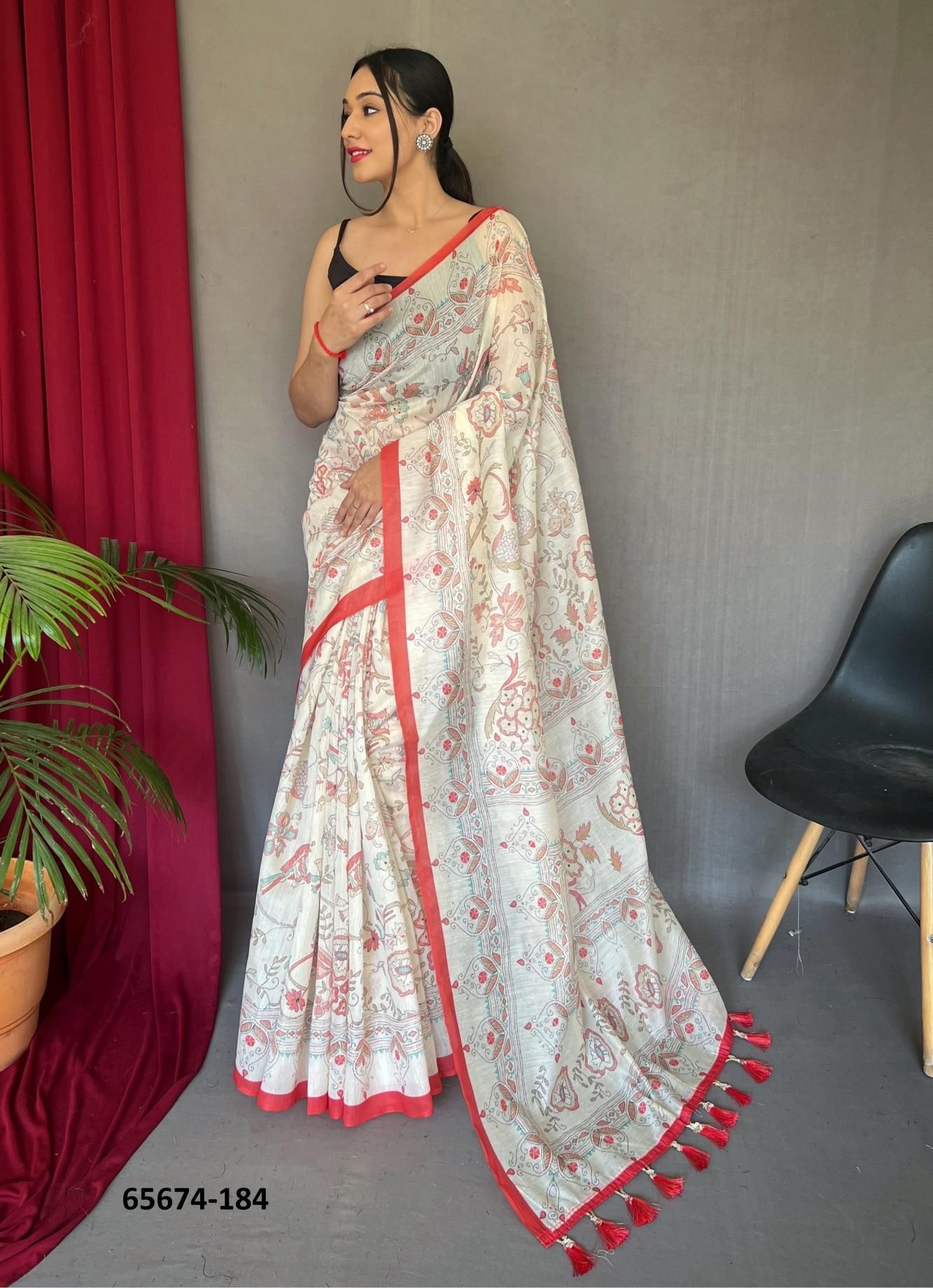 COTTON KATHA PRINT - Catalog # 65674 (Set of 5 Sarees) COTTON KATHA PRINT - Catalog # 65674 (Set of 5 Sarees)