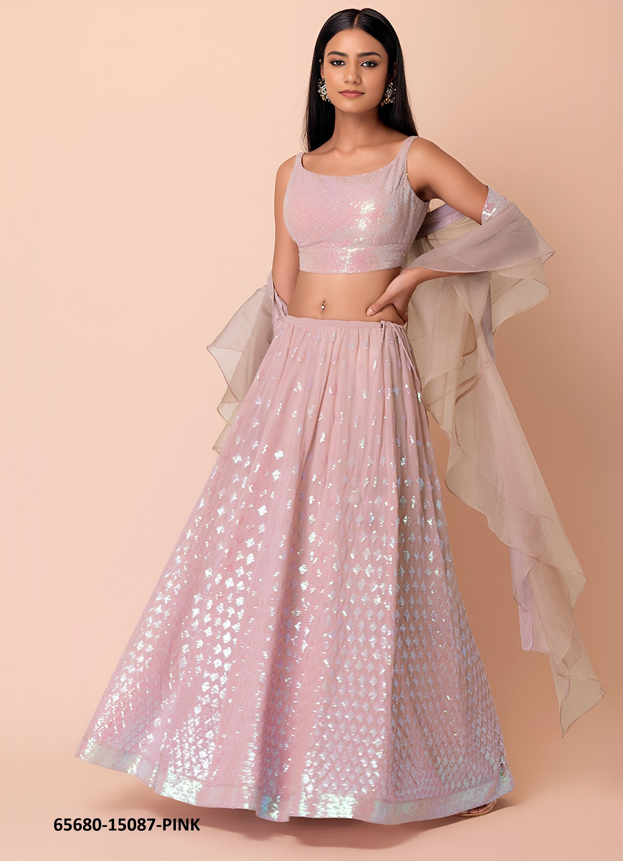 VOLUME 27 - Catalog # 65680 (Set of 2 Semi-Stitched Lehengas)