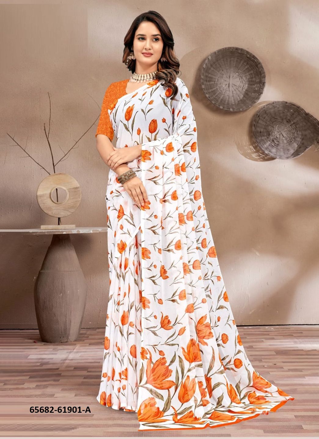 SUPER STAR CHIFFON 233 - Catalog # 65682 (Set of 12 Sarees) SUPER STAR CHIFFON 233 - Catalog # 65682 (Set of 12 Sarees)