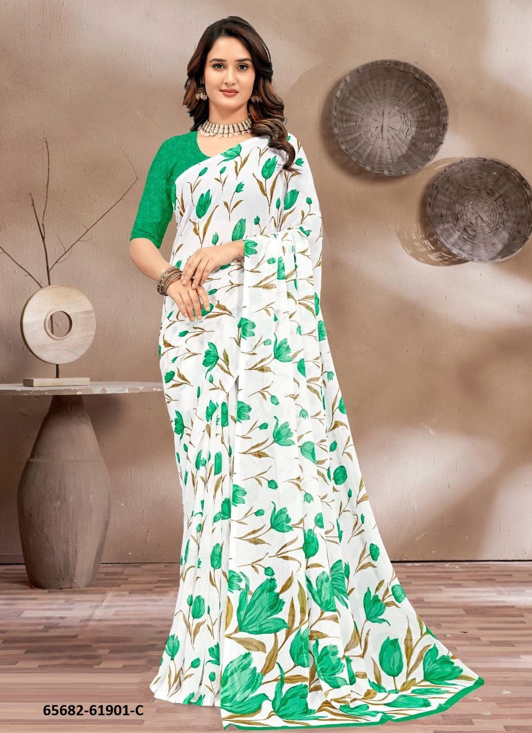 SUPER STAR CHIFFON 233 - Catalog # 65682 (Set of 12 Sarees) SUPER STAR CHIFFON 233 - Catalog # 65682 (Set of 12 Sarees)