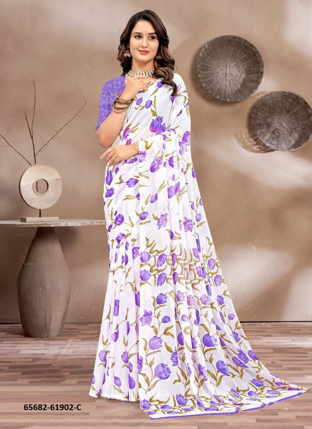 SUPER STAR CHIFFON 233 - Catalog # 65682 (Set of 12 Sarees) SUPER STAR CHIFFON 233 - Catalog # 65682 (Set of 12 Sarees)