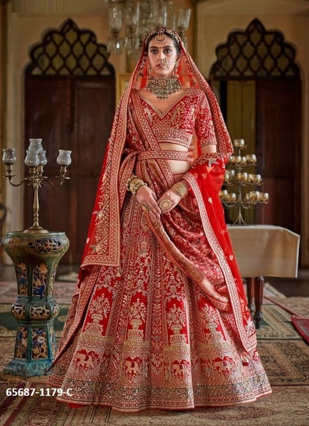 SABYASACHI DULHAN - Catalog # 65687 (Set of 15 Semi-Stitched Lehengas) SABYASACHI DULHAN - Catalog # 65687 (Set of 15 Semi-Stitched Lehengas)