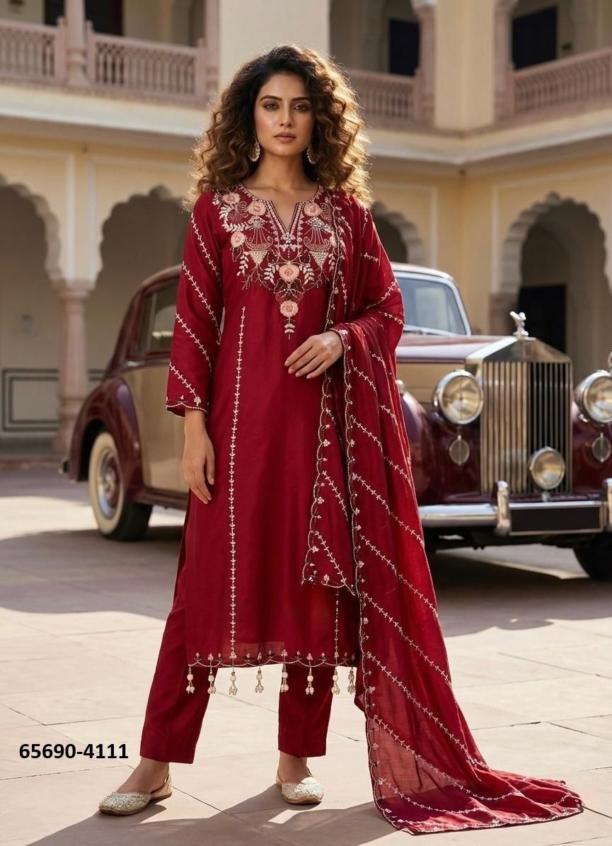 SERIES 4108 - Catalog # 65690 (Set of 4 Readymade Salwar Suits)