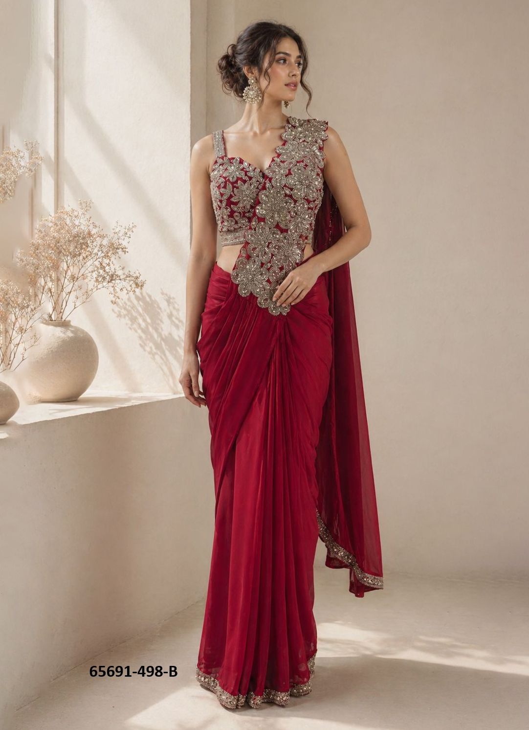 SERIES 498 - Catalog # 65691 (Set of 2 Sarees) SERIES 498 - Catalog # 65691 (Set of 2 Sarees)