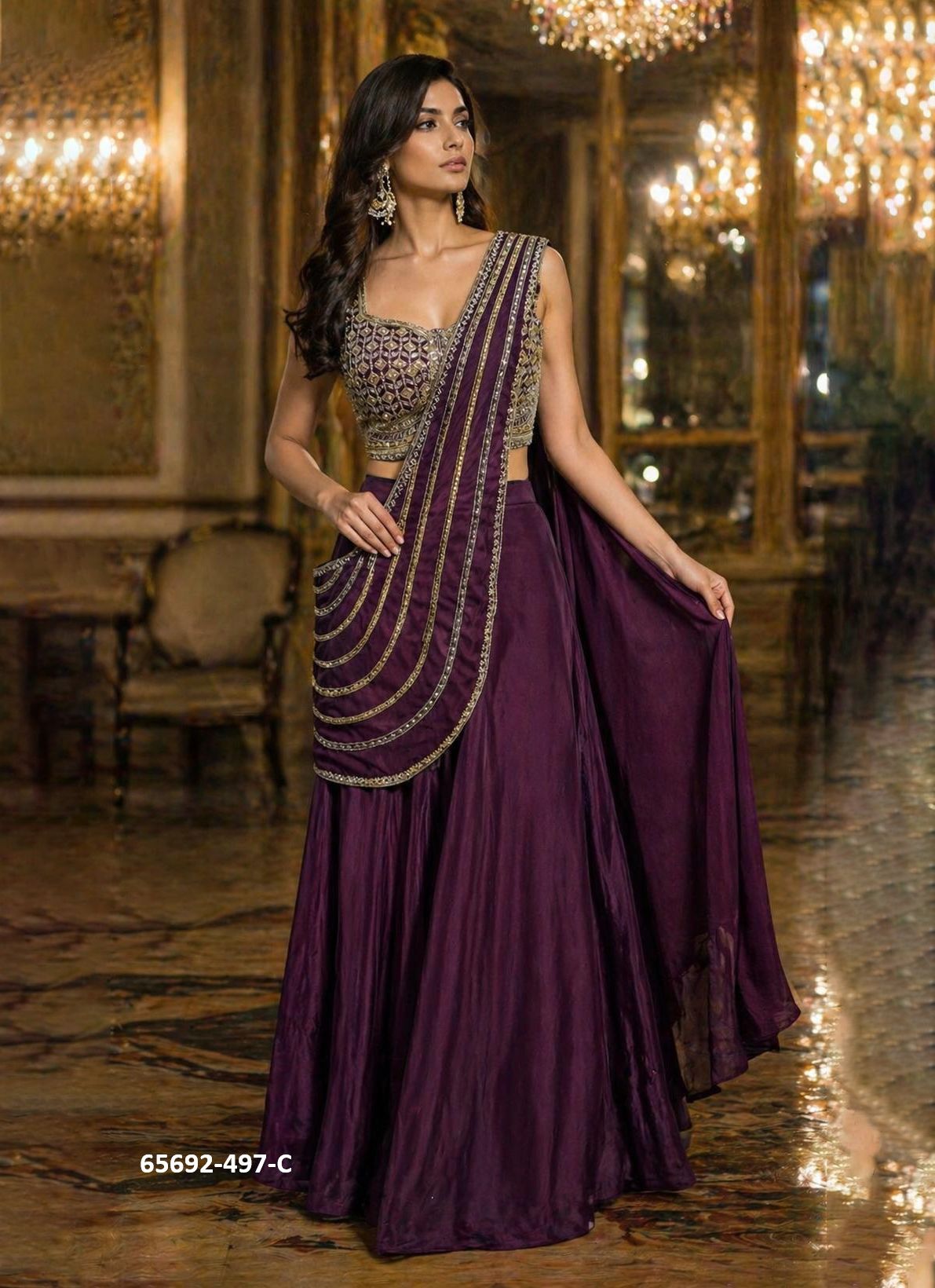 SERIES 497 - Catalog # 65692 (Set of 2 Sarees) SERIES 497 - Catalog # 65692 (Set of 2 Sarees)