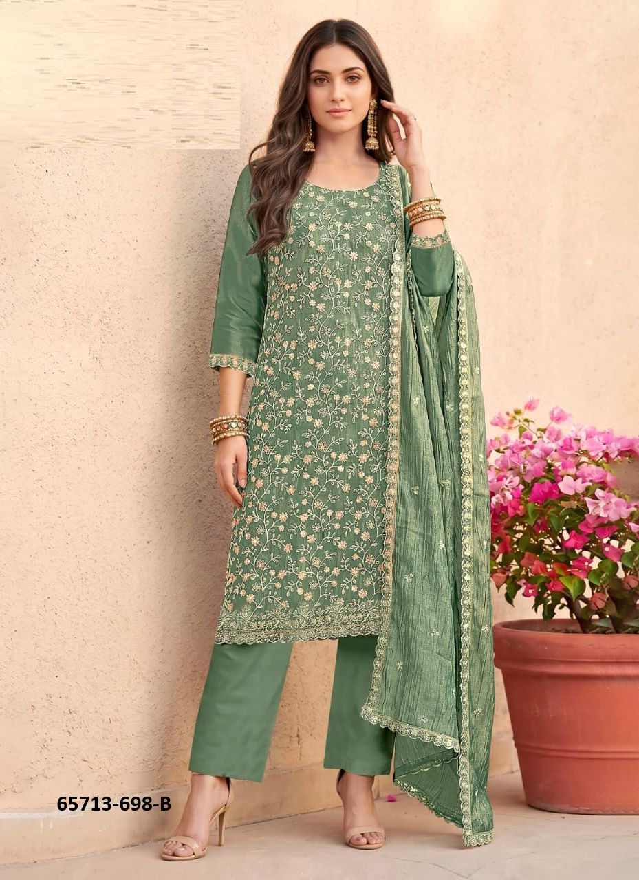 ZIVIRA - Catalog # 65713 (Set of 4 Semi-Stitched / Un-Stitched Suits)