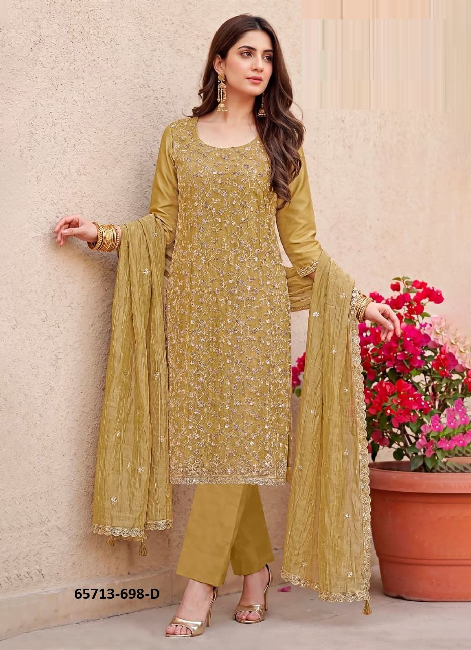 ZIVIRA - Catalog # 65713 (Set of 4 Semi-Stitched / Un-Stitched Suits)