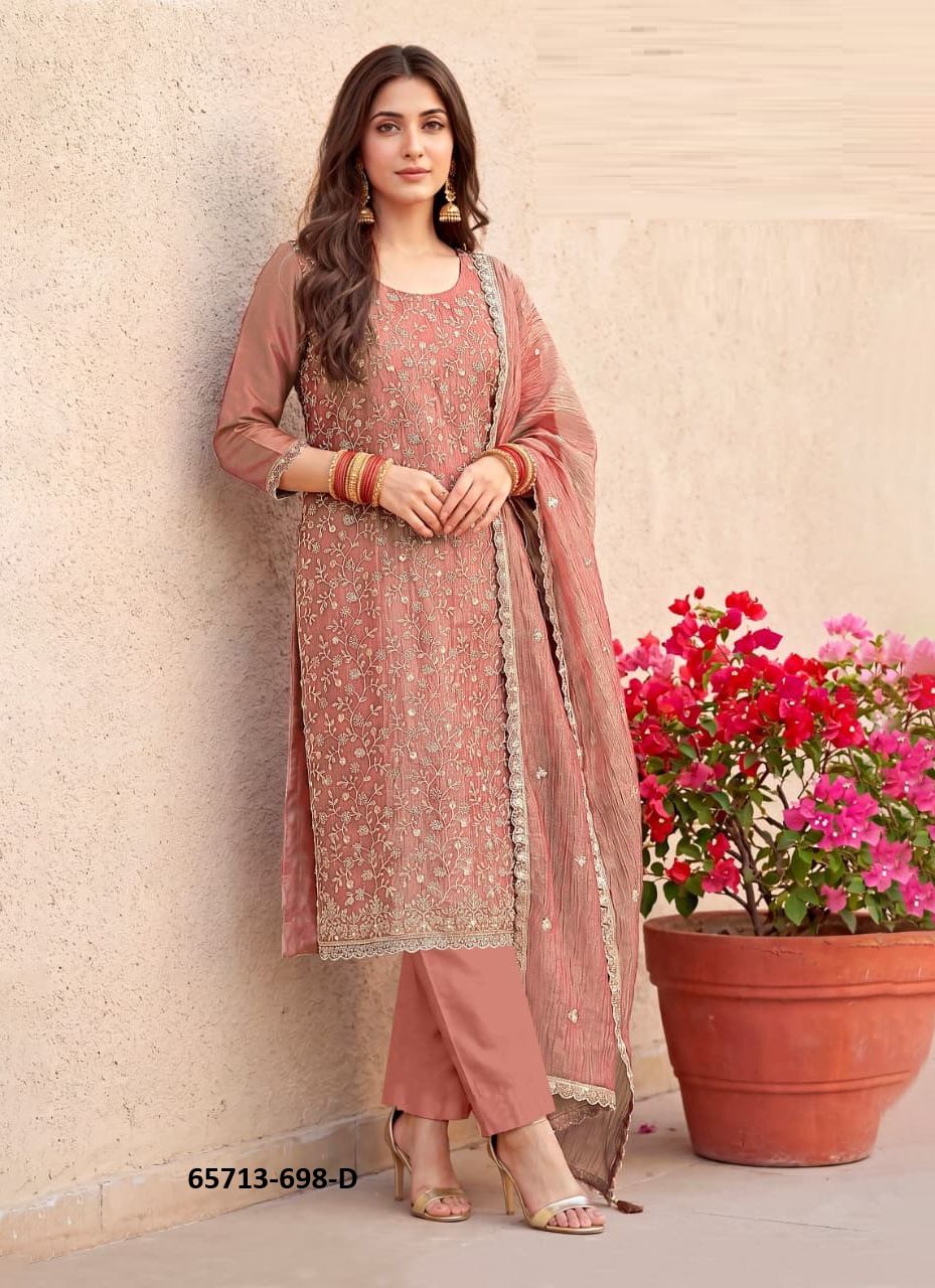 ZIVIRA - Catalog # 65713 (Set of 4 Semi-Stitched / Un-Stitched Suits)
