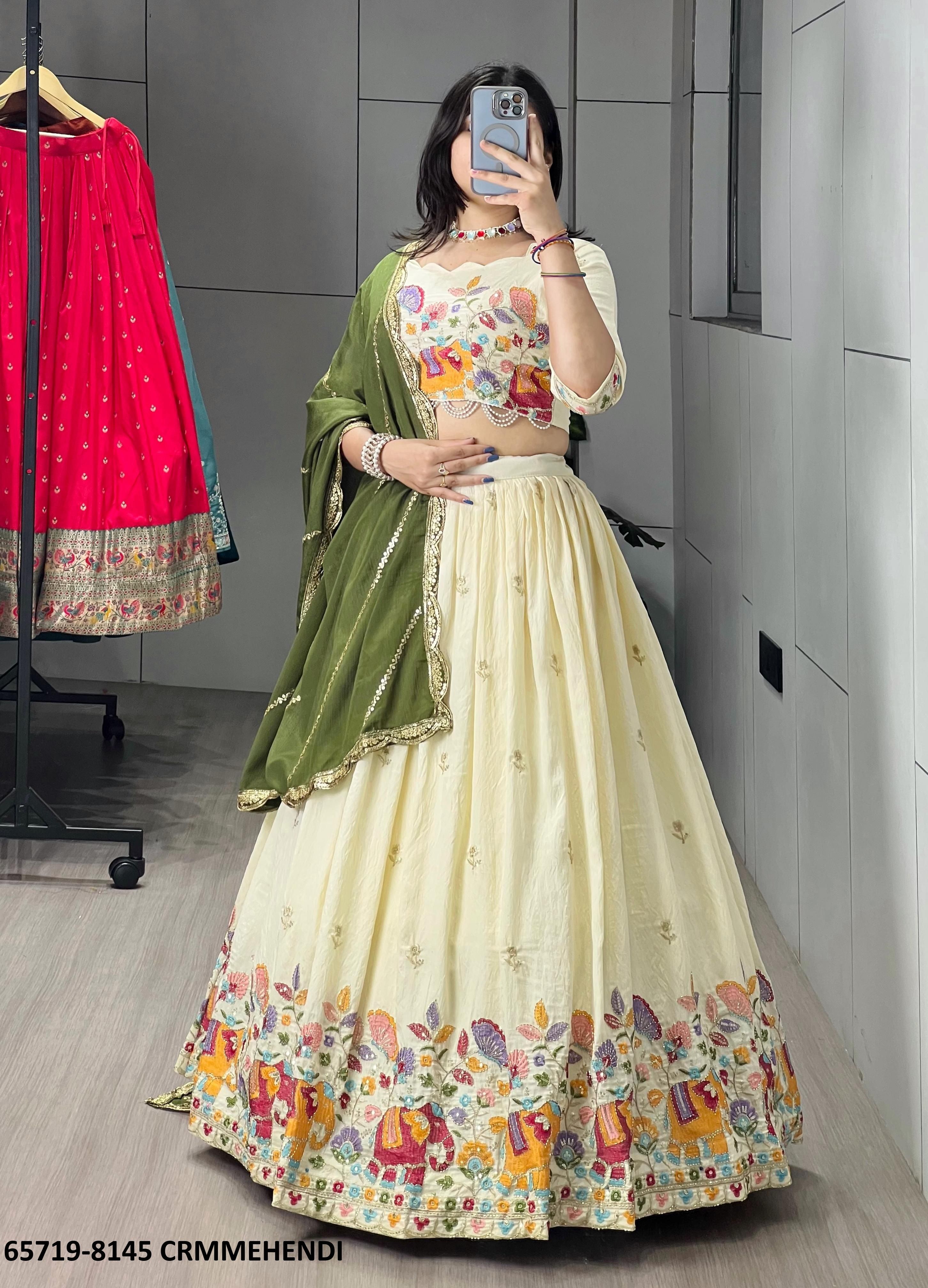 SERIES 8145 - Catalog # 65719 (Set of 3 Semi-Stitched Lehengas) SERIES 8145 - Catalog # 65719 (Set of 3 Semi-Stitched Lehengas)