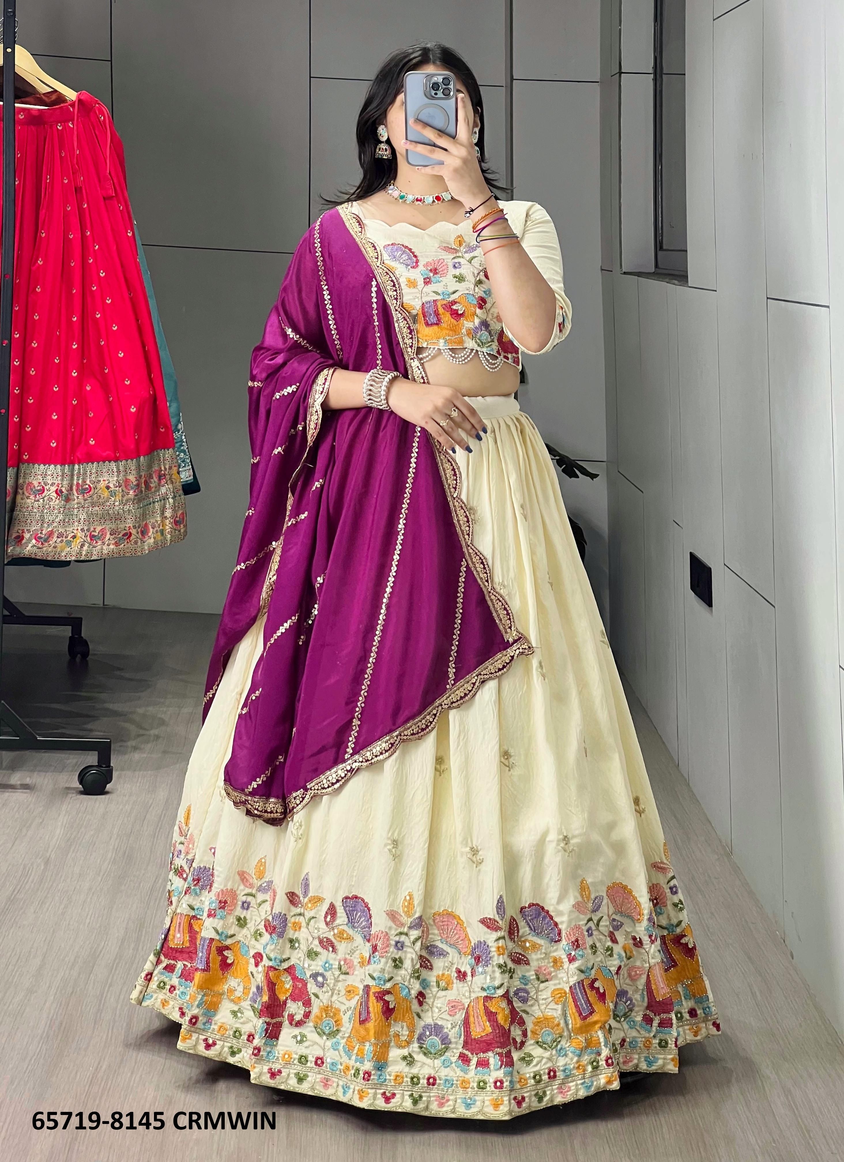 SERIES 8145 - Catalog # 65719 (Set of 3 Semi-Stitched Lehengas) SERIES 8145 - Catalog # 65719 (Set of 3 Semi-Stitched Lehengas)
