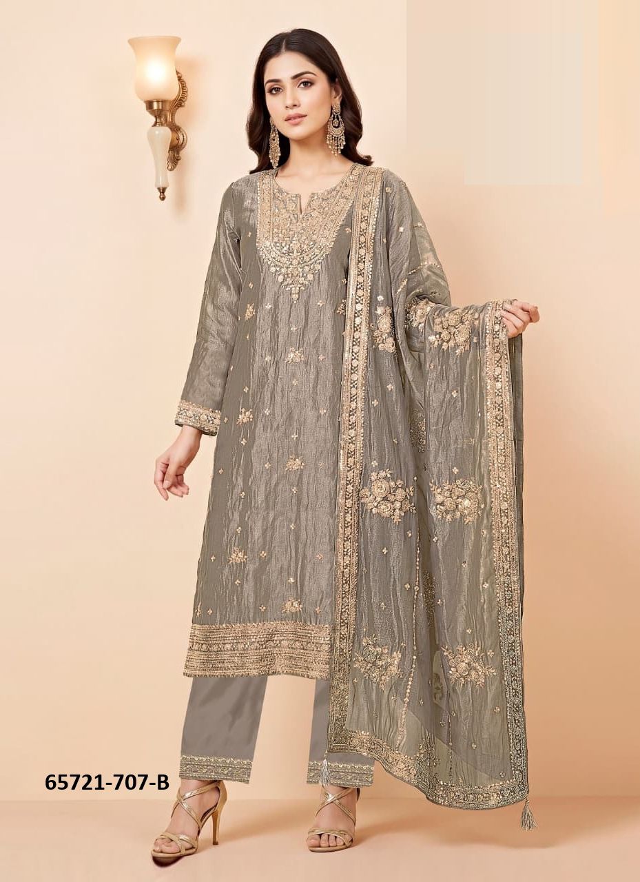 VIRASAT - Catalog # 65721 (Set of 4 Semi-Stitched / Un-Stitched Suits) VIRASAT - Catalog # 65721 (Set of 4 Semi-Stitched / Un-Stitched Suits)