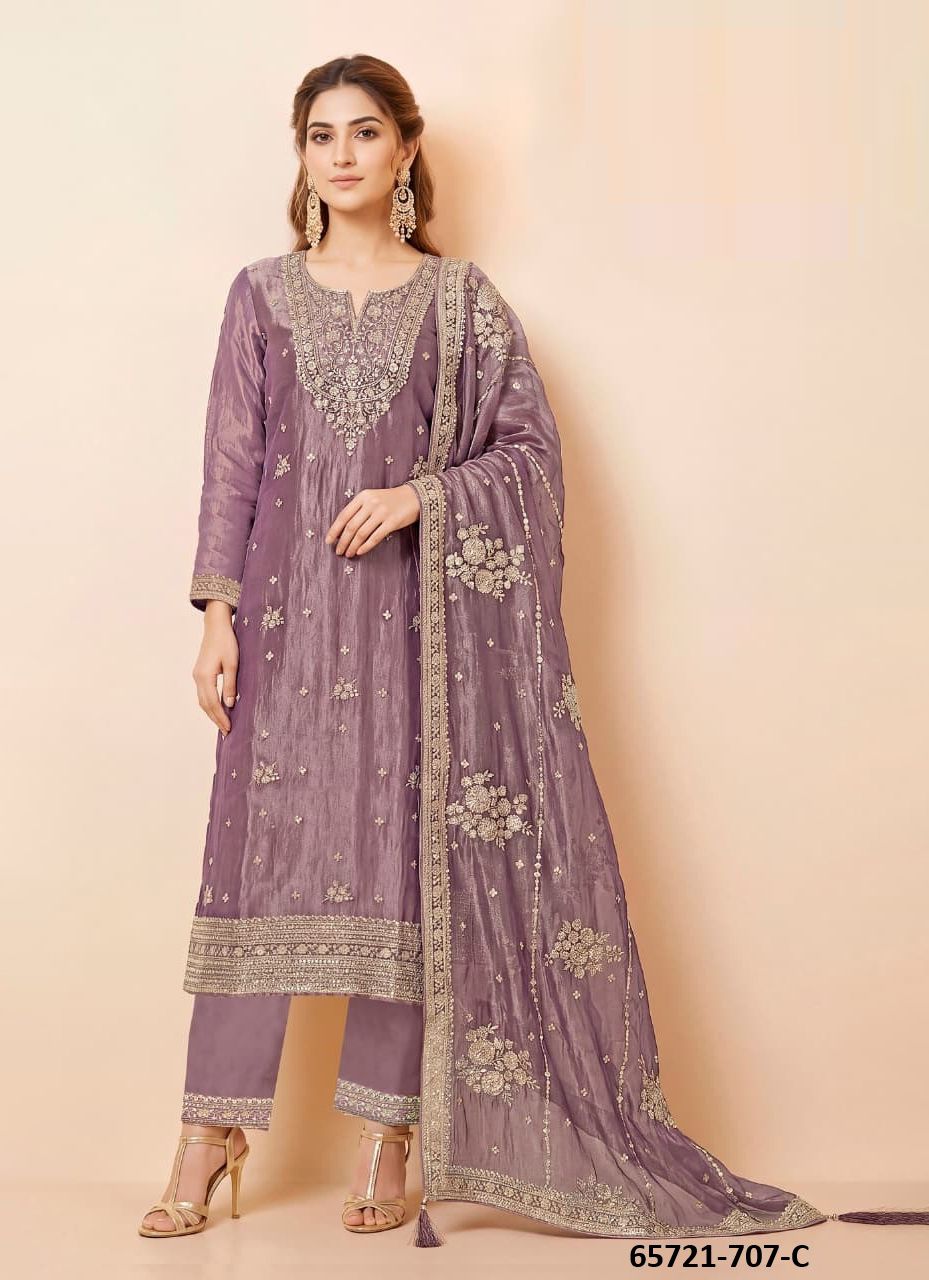 VIRASAT - Catalog # 65721 (Set of 4 Semi-Stitched / Un-Stitched Suits) VIRASAT - Catalog # 65721 (Set of 4 Semi-Stitched / Un-Stitched Suits)