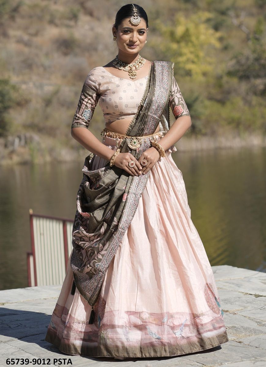 SERIES 9012 - Catalog # 65739 (Set of 2 Semi-Stitched Lehengas)