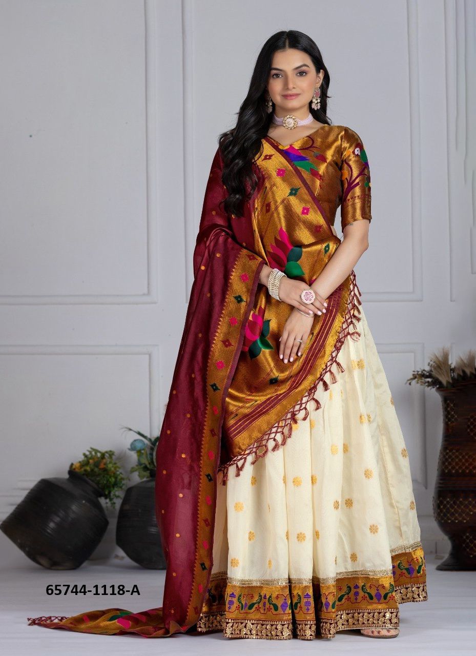 SERIES 1118 - Catalog # 65744 (Set of 3 Semi-Stitched Lehengas) SERIES 1118 - Catalog # 65744 (Set of 3 Semi-Stitched Lehengas)