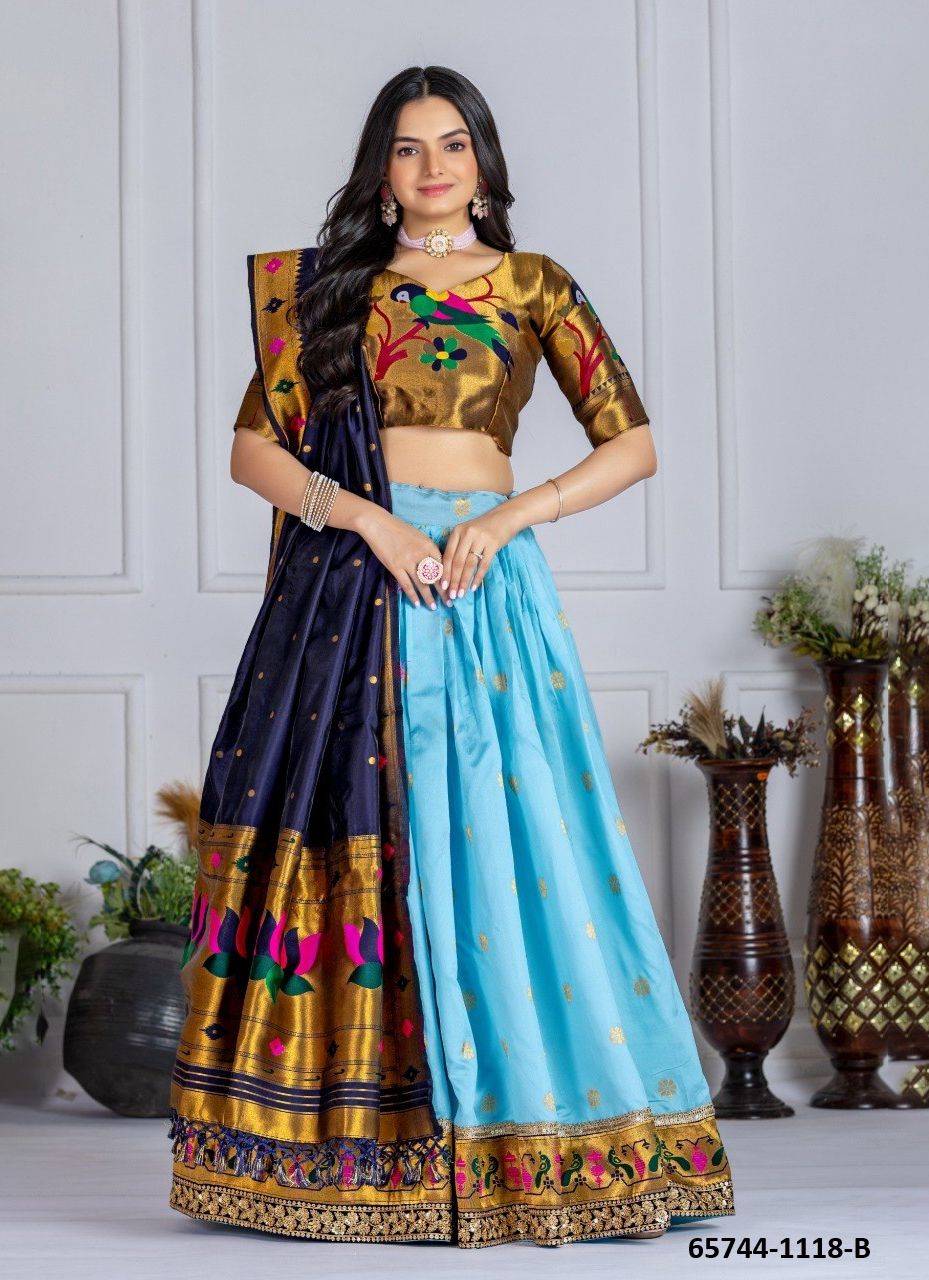 SERIES 1118 - Catalog # 65744 (Set of 3 Semi-Stitched Lehengas) SERIES 1118 - Catalog # 65744 (Set of 3 Semi-Stitched Lehengas)
