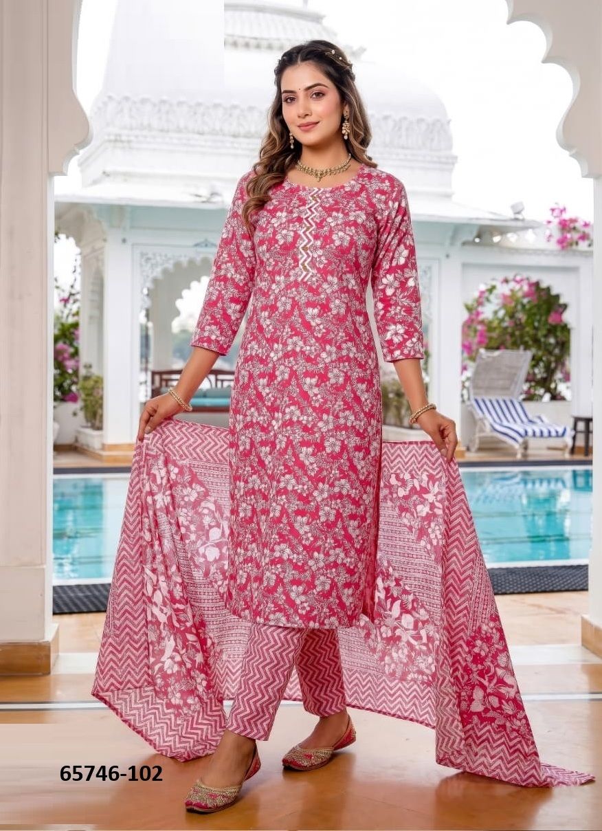 SUMMER FASHION 12 - Catalog # 65746 (Set of 6 Readymade Salwar Suits)