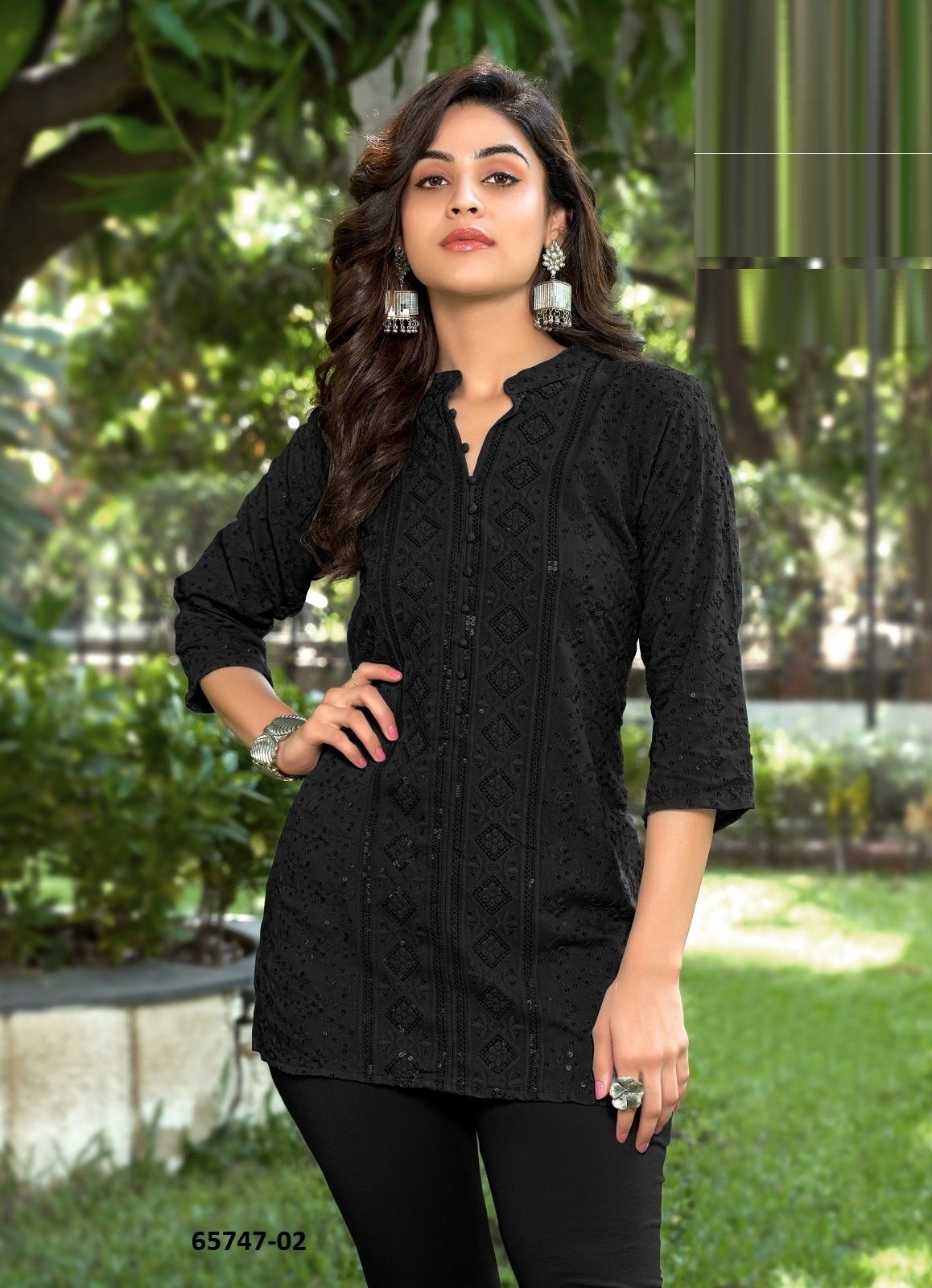 SPARK - Catalog # 65747 (Set of 7 SIZE-SETS [Readymade Women's Kurtis / Tops])