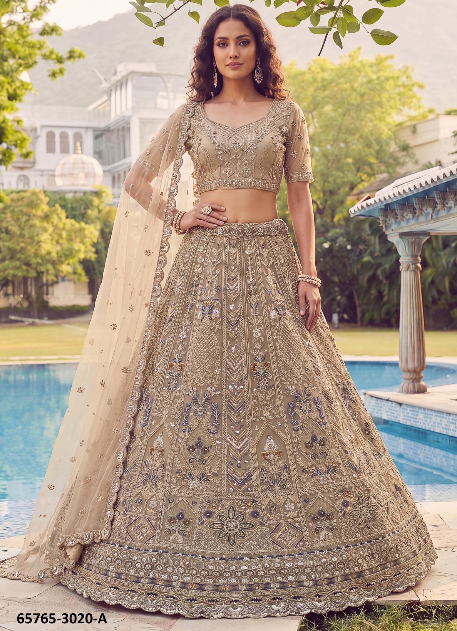 SERIES 3020 - Catalog # 65765 (Set of 4 Semi-Stitched Lehengas) SERIES 3020 - Catalog # 65765 (Set of 4 Semi-Stitched Lehengas)