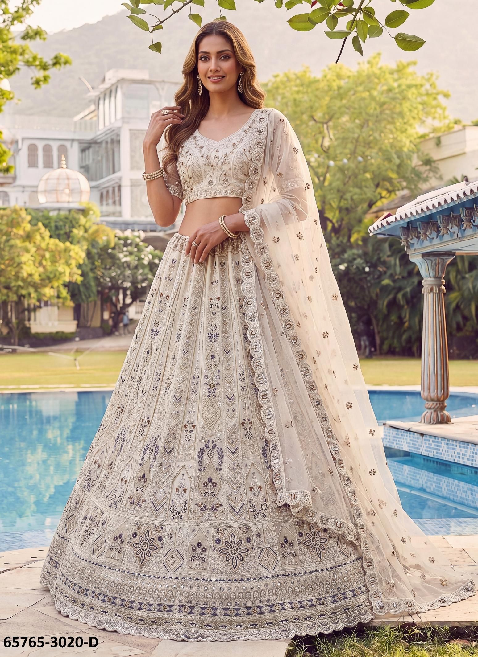 SERIES 3020 - Catalog # 65765 (Set of 4 Semi-Stitched Lehengas) SERIES 3020 - Catalog # 65765 (Set of 4 Semi-Stitched Lehengas)