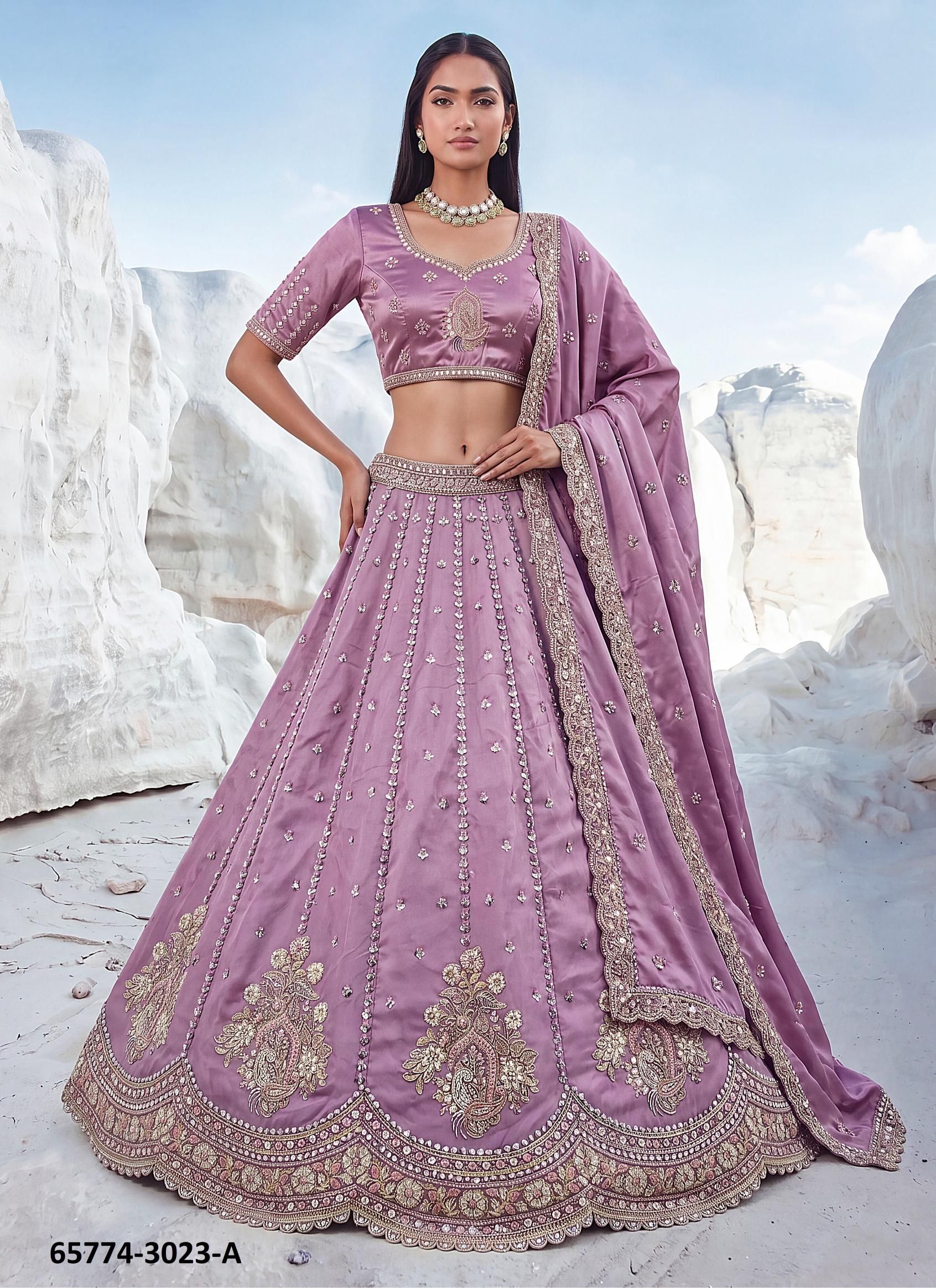 SERIES 3023 - Catalog # 65774 (Set of 6 Semi-Stitched Lehengas) SERIES 3023 - Catalog # 65774 (Set of 6 Semi-Stitched Lehengas)