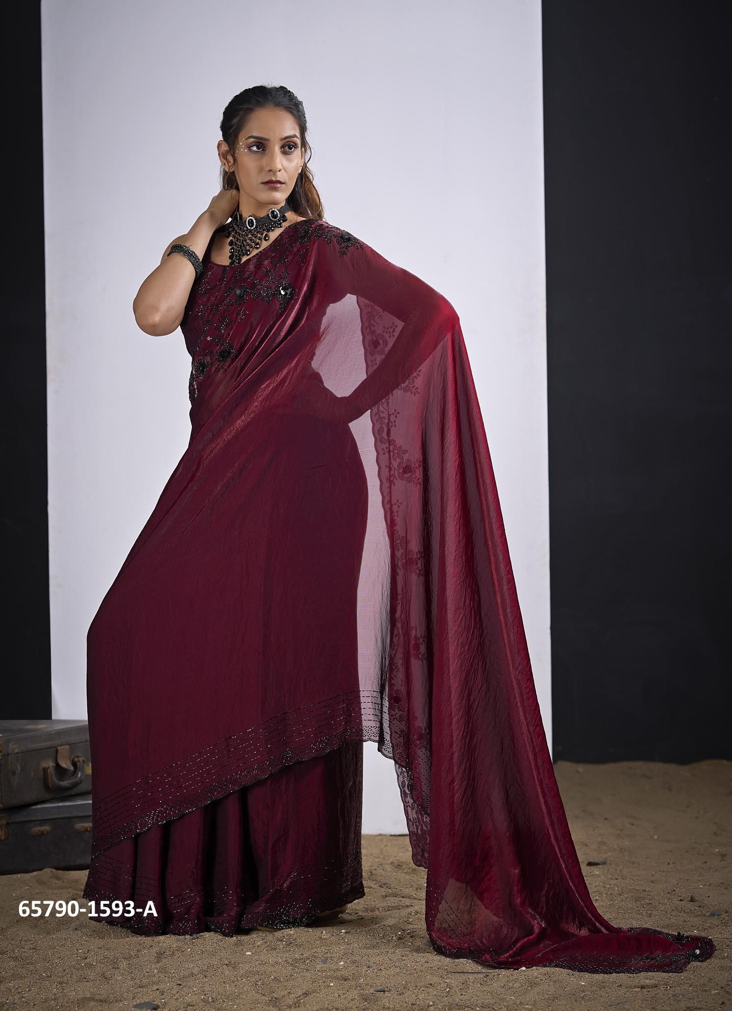 SERIES 1593 - Catalog # 65790 (Set of 6 Sarees) SERIES 1593 - Catalog # 65790 (Set of 6 Sarees)