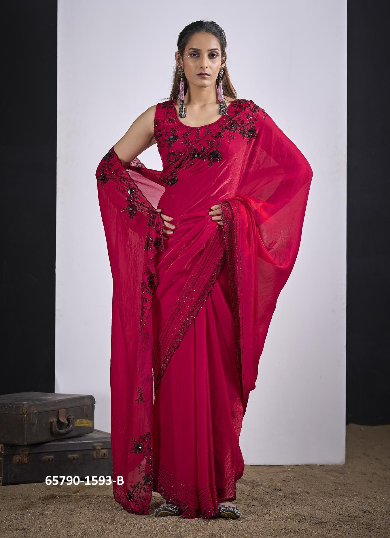 SERIES 1593 - Catalog # 65790 (Set of 6 Sarees) SERIES 1593 - Catalog # 65790 (Set of 6 Sarees)