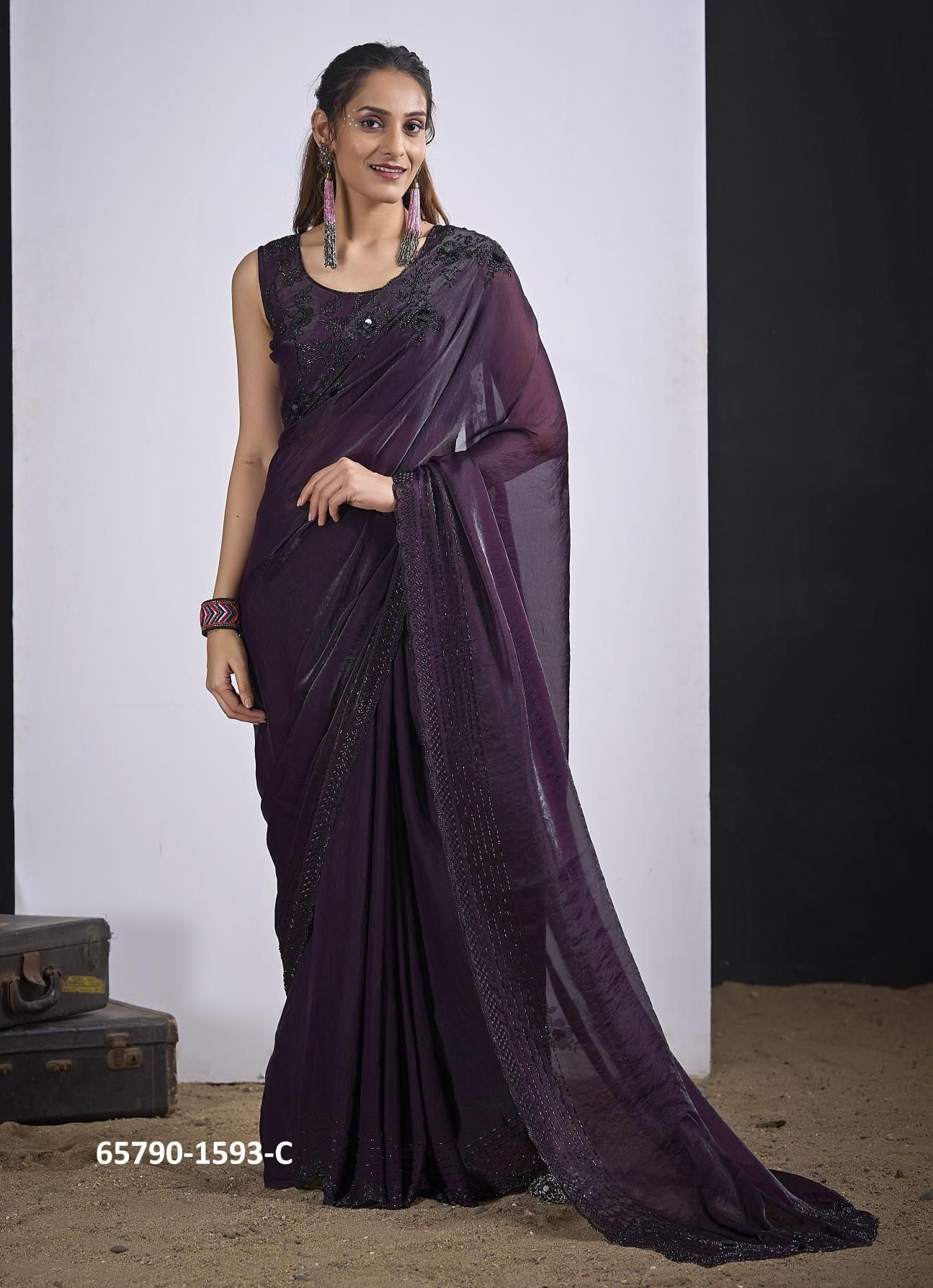 SERIES 1593 - Catalog # 65790 (Set of 6 Sarees) SERIES 1593 - Catalog # 65790 (Set of 6 Sarees)