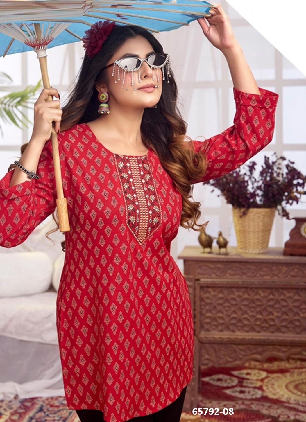 ESHANI 4 - Catalog # 65792 (Set of 8 Readymade Women's Kurtis / Tops)