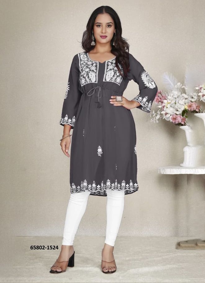 WESTERN 1 - Catalog # 65802 (Set of 4 Readymade Women's Kurtis / Tops) WESTERN 1 - Catalog # 65802 (Set of 4 Readymade Women's Kurtis / Tops)