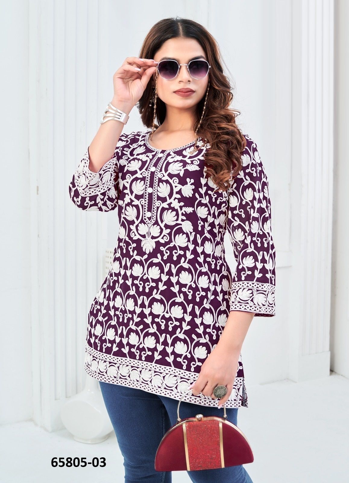 YASHIKA - Catalog # 65805 (Set of 4 SIZE-SETS [Readymade Women's Kurtis / Tops])