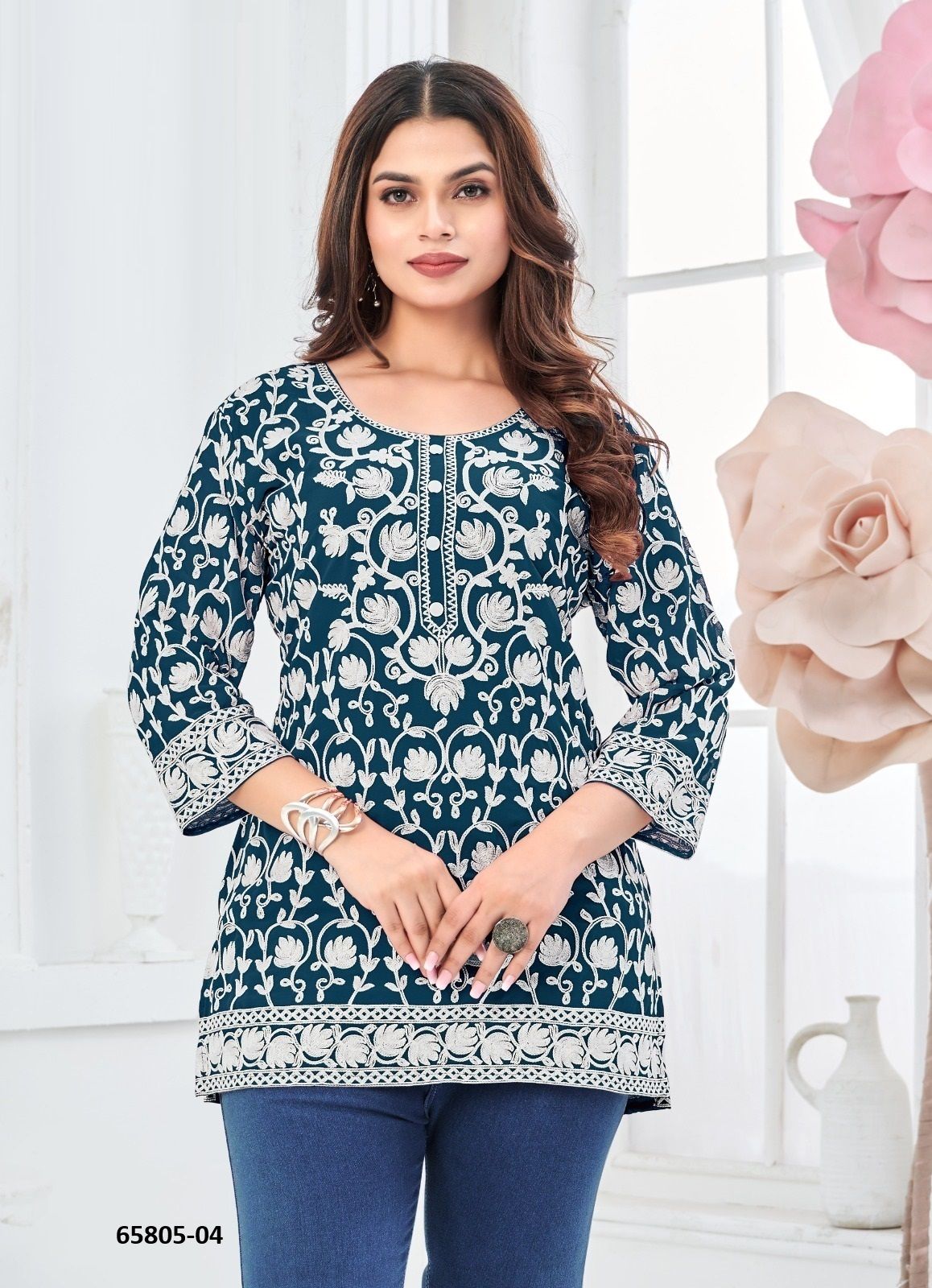 YASHIKA - Catalog # 65805 (Set of 4 SIZE-SETS [Readymade Women's Kurtis / Tops])