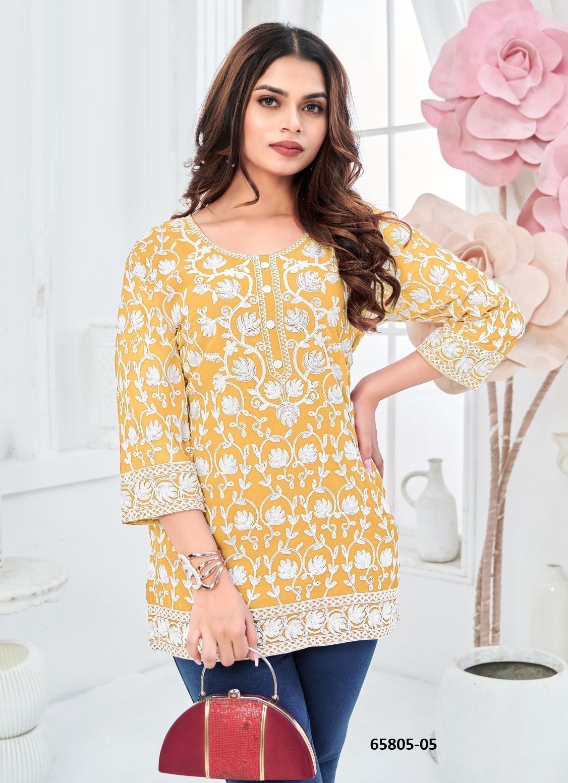 YASHIKA - Catalog # 65805 (Set of 4 SIZE-SETS [Readymade Women's Kurtis / Tops])