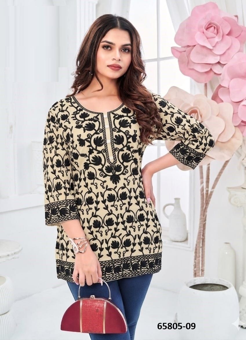 YASHIKA - Catalog # 65805 (Set of 4 SIZE-SETS [Readymade Women's Kurtis / Tops])