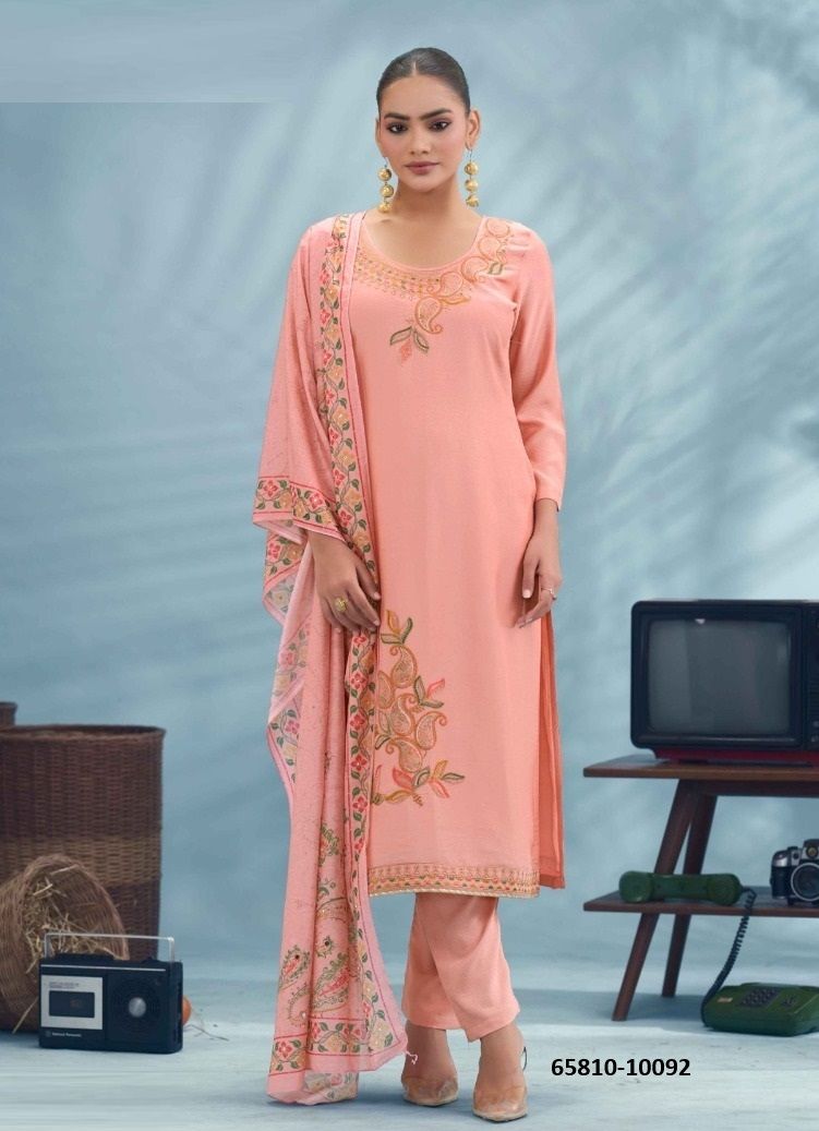 RIONA - Catalog # 65810 (Set of 4 Semi-Stitched / Un-Stitched Suits)