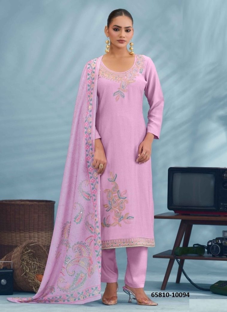 RIONA - Catalog # 65810 (Set of 4 Semi-Stitched / Un-Stitched Suits)
