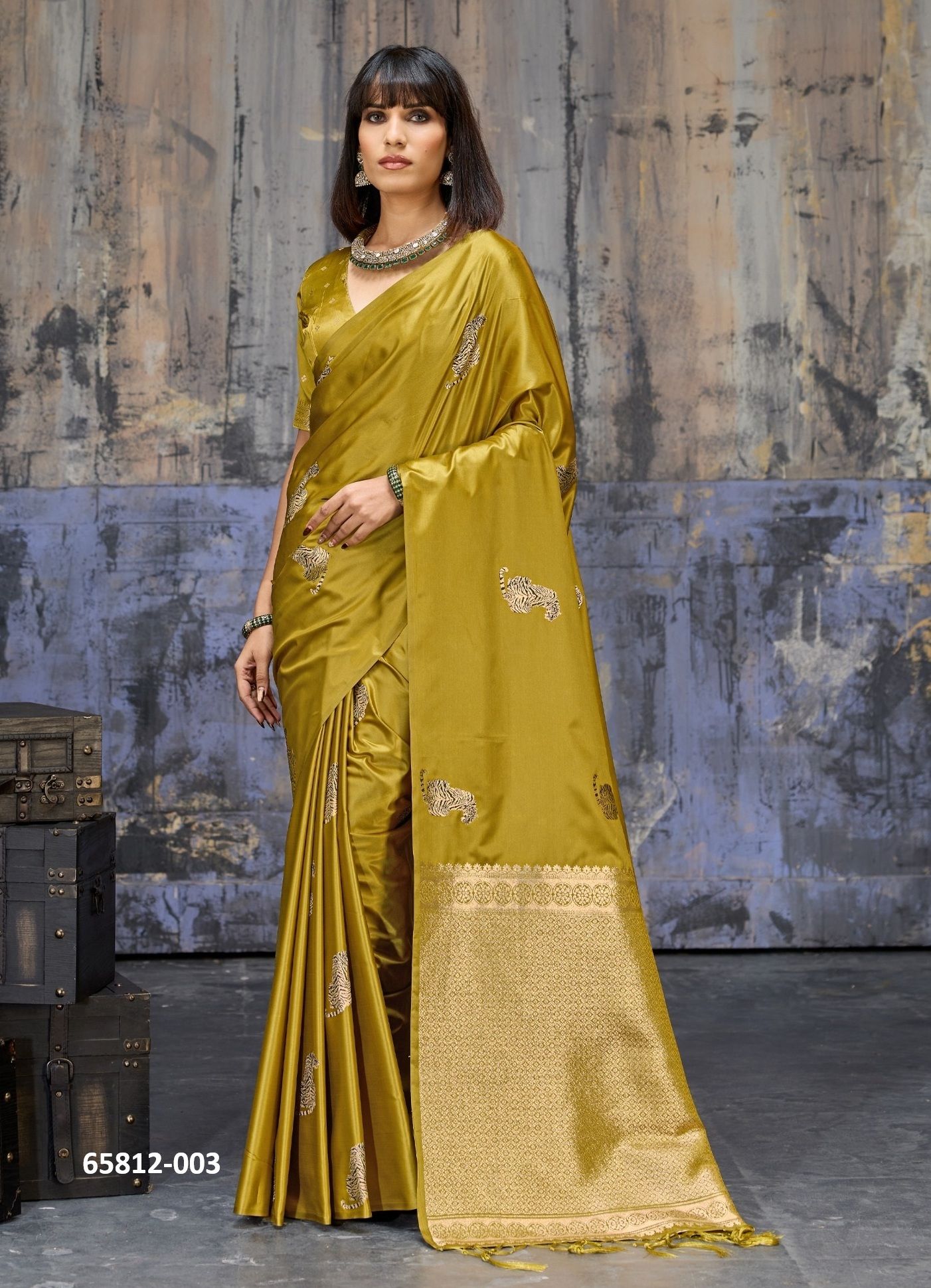 KANTHKALA TIGER - Catalog # 65812 (Set of 5 Sarees) KANTHKALA TIGER - Catalog # 65812 (Set of 5 Sarees)