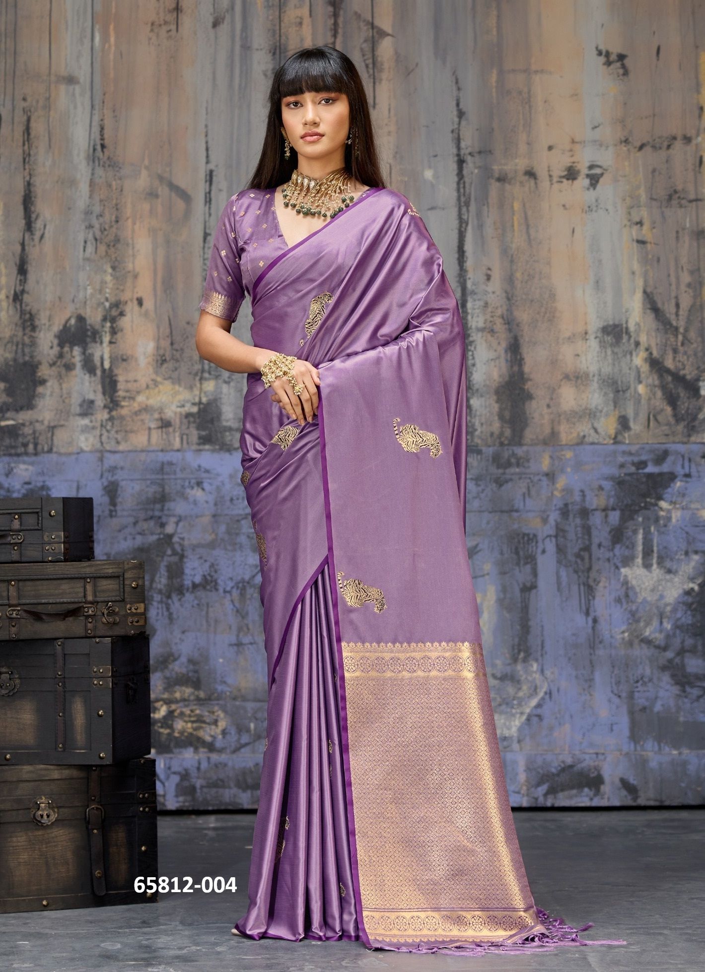 KANTHKALA TIGER - Catalog # 65812 (Set of 5 Sarees) KANTHKALA TIGER - Catalog # 65812 (Set of 5 Sarees)