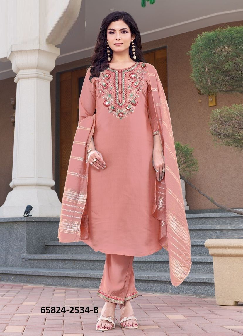 AMORA - Catalog # 65824 (Set of 4 Readymade Salwar Suits) AMORA - Catalog # 65824 (Set of 4 Readymade Salwar Suits)