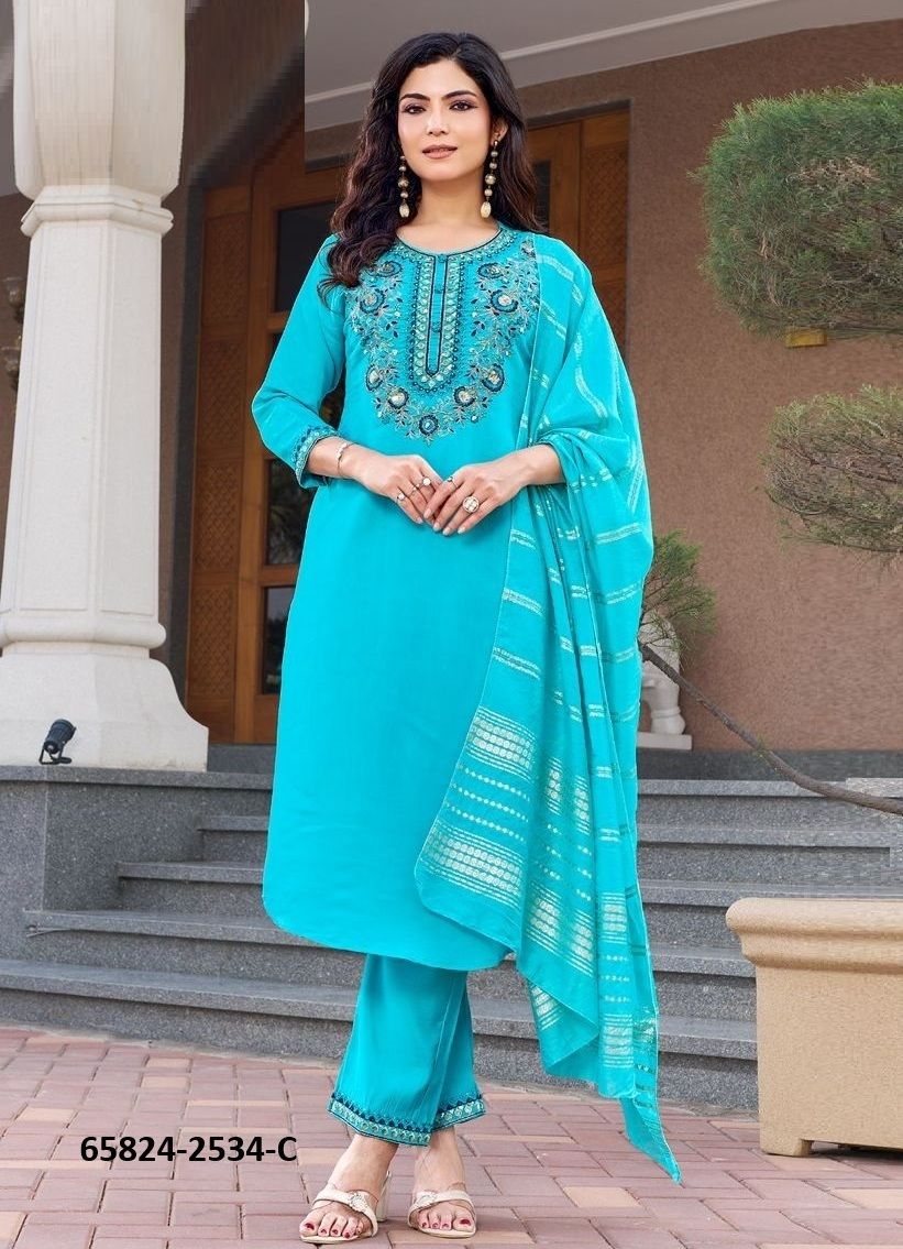 AMORA - Catalog # 65824 (Set of 4 Readymade Salwar Suits) AMORA - Catalog # 65824 (Set of 4 Readymade Salwar Suits)