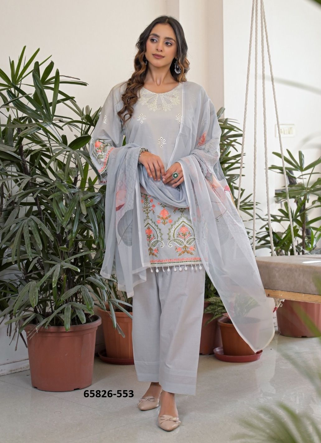 KAAVYA FARSHI - Catalog # 65826 (Set of 4 SIZE-SETS [Readymade Salwar Suits])