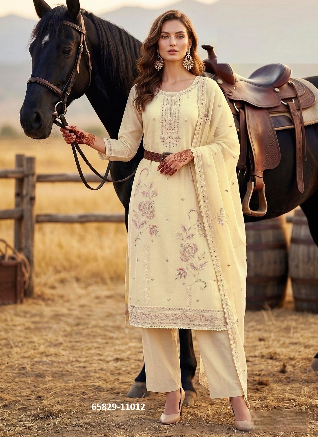 VARTIKA - Catalog # 65829 (Set of 4 Semi-Stitched / Un-Stitched Suits)